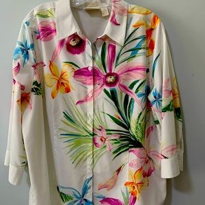 Chico Floral Blouse Size 3
